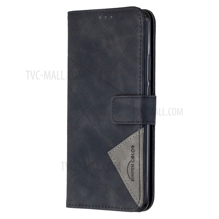 BF05 Geometric Texture Wallet Stand Leather Phone Cover for Xiaomi Redmi 9 - Black-6