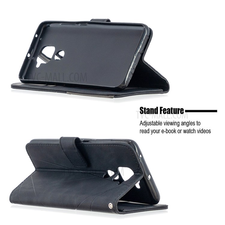 BF05 Geometric Texture Wallet Stand Leather Phone Casing for Xiaomi Redmi Note 9/10X 4G - Black-2