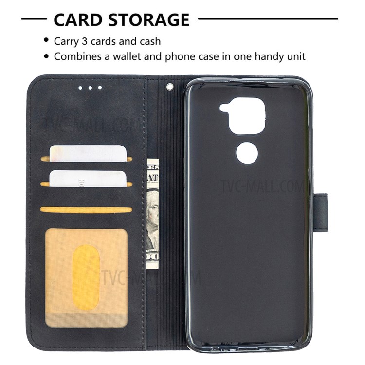 BF05 Geometric Texture Wallet Stand Leather Phone Casing for Xiaomi Redmi Note 9/10X 4G - Black-3
