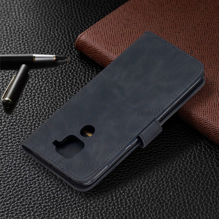 BF05 Geometric Texture Wallet Stand Leather Phone Casing for Xiaomi Redmi Note 9/10X 4G - Black-5