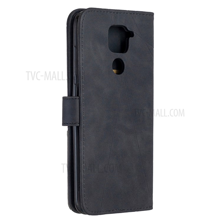 BF05 Geometric Texture Wallet Stand Leather Phone Casing for Xiaomi Redmi Note 9/10X 4G - Black-7