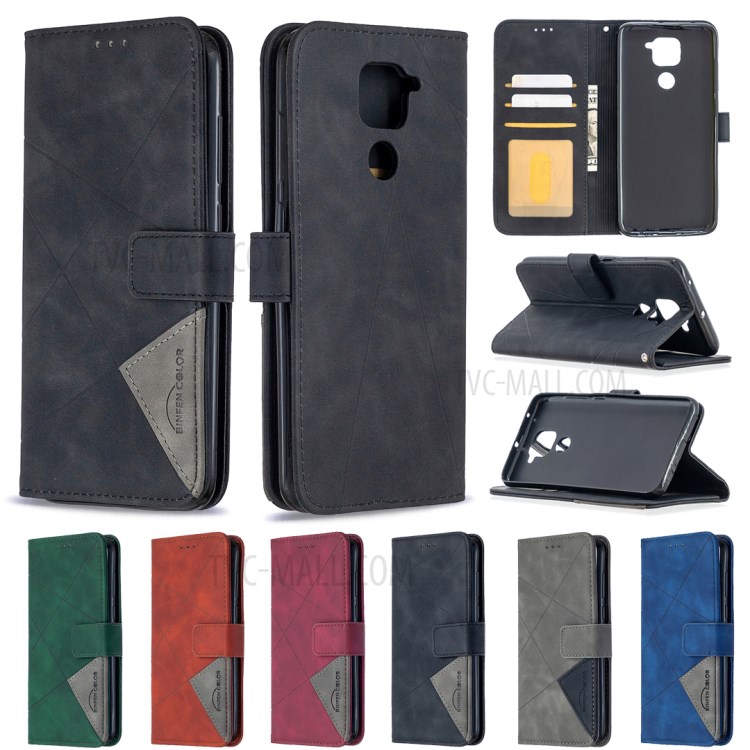 BF05 Geometric Texture Wallet Stand Leather Phone Casing for Xiaomi Redmi Note 9/10X 4G - Black-9