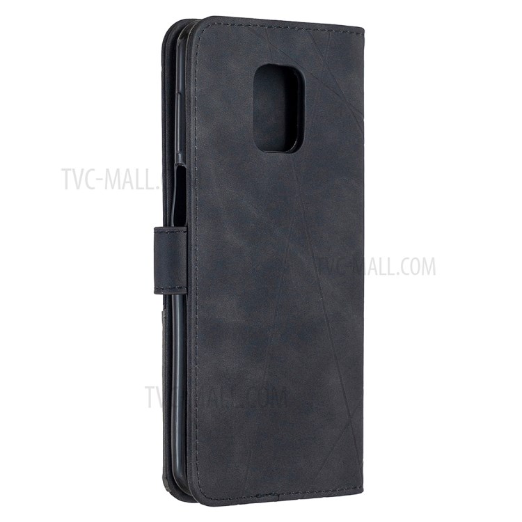 BF05 Geometric Texture Wallet Stand Leather Protective Case for Xiaomi Redmi Note 9 Pro Max/9 Pro/9S - Black-7