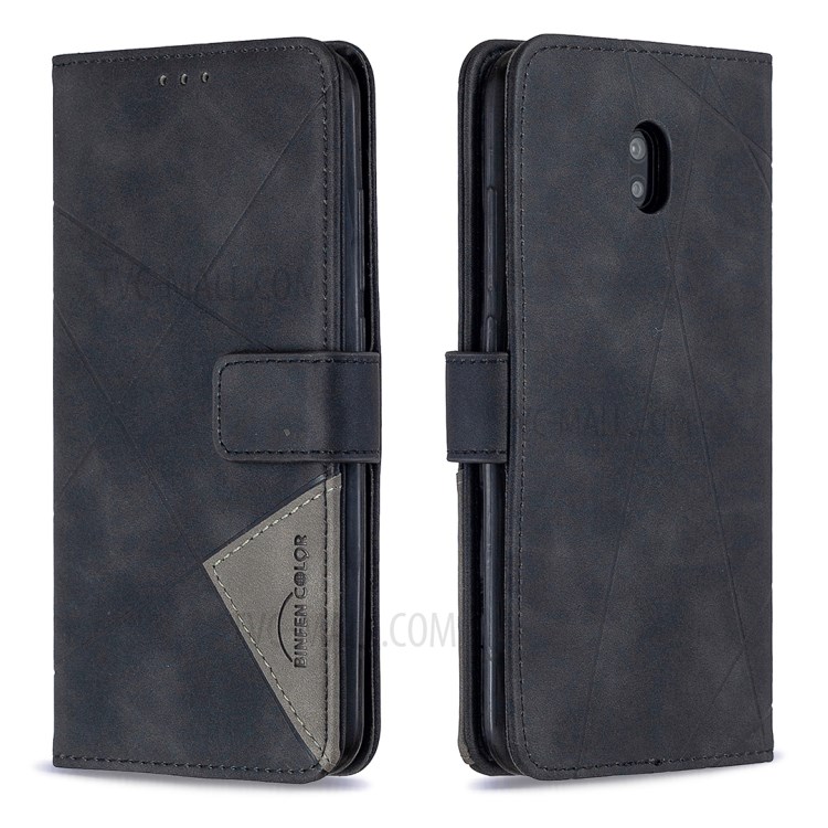 BF05 Geometric Texture Wallet Stand Leather Protective Cover for Xiaomi Redmi 8A - Black-8