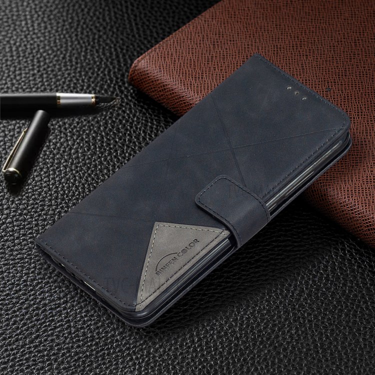 BF05 Style Geometric Texture Leather Cover for Xiaomi Redmi Note 8 - Black-4