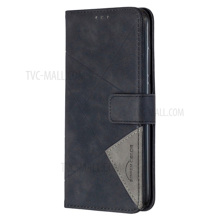 BF05 Style Geometric Texture Leather Cover for Xiaomi Redmi Note 8 - Black-6