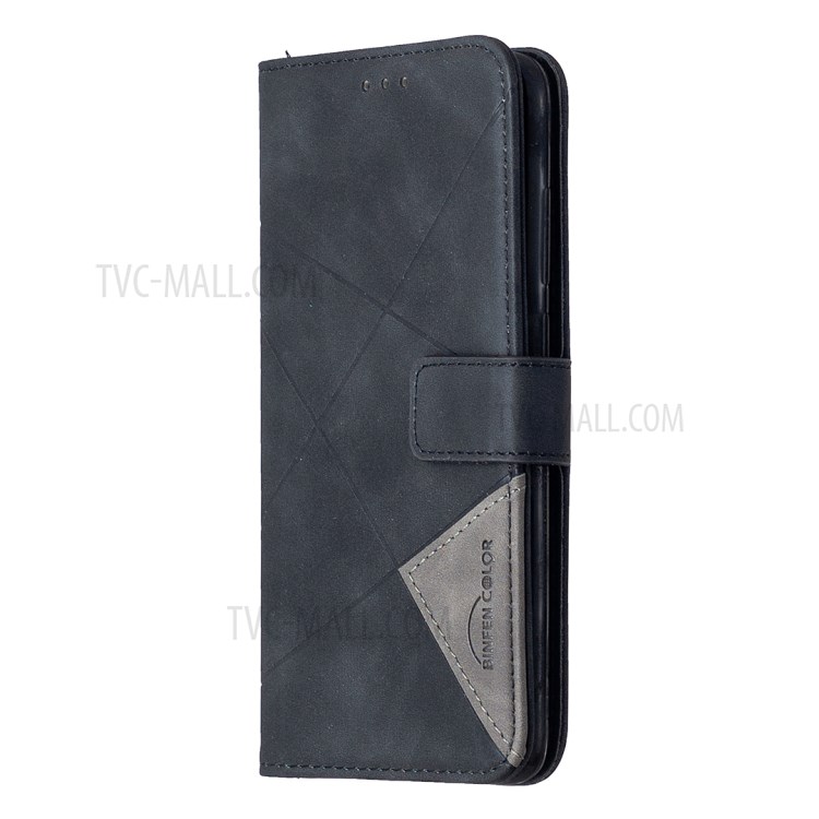 BF05 Style Geometric Texture Leather Cover with Wallet for Xiaomi Redmi Note 8 Pro - Black-6