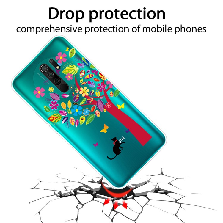 Pattern Printing TPU Protective Cover for Xiaomi Redmi 9 - Colorful Tree-2