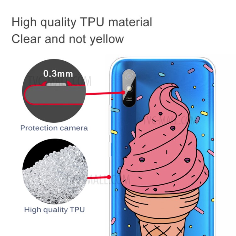 Pattern Printing TPU Mobile Phone Shell for Xiaomi Redmi 9A - Ice Cream-3