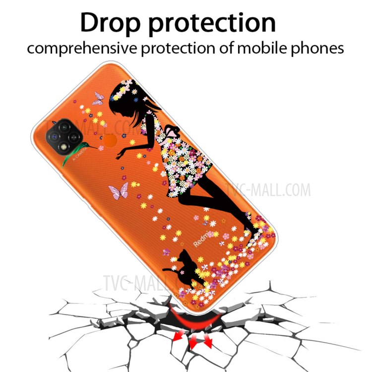 Pattern Printing TPU Protective Phone Cover for Xiaomi Redmi 9C - Beautiful Girl-2