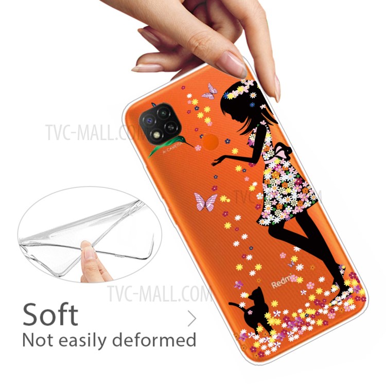 Pattern Printing TPU Protective Phone Cover for Xiaomi Redmi 9C - Beautiful Girl-4