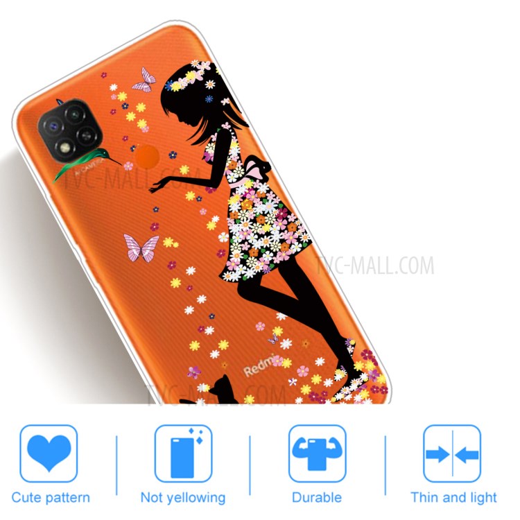 Pattern Printing TPU Protective Phone Cover for Xiaomi Redmi 9C - Beautiful Girl-5