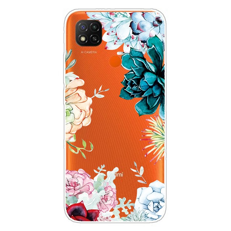 Printing Skin TPU Protective Cover for Xiaomi Redmi 9C - Vivid Flower-1