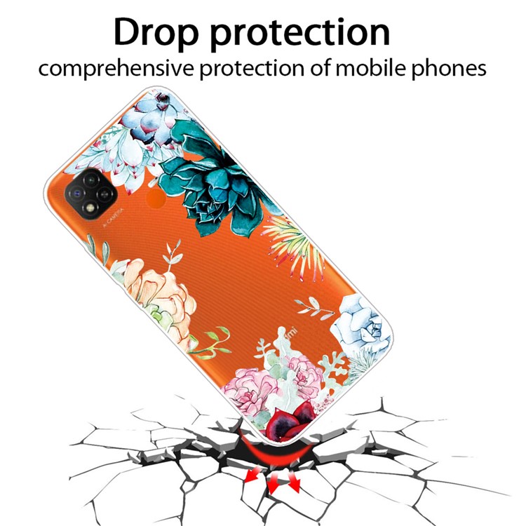 Printing Skin TPU Protective Cover for Xiaomi Redmi 9C - Vivid Flower-2