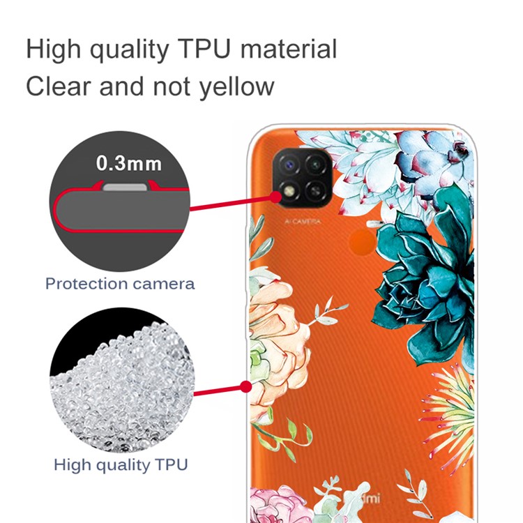 Printing Skin TPU Protective Cover for Xiaomi Redmi 9C - Vivid Flower-3