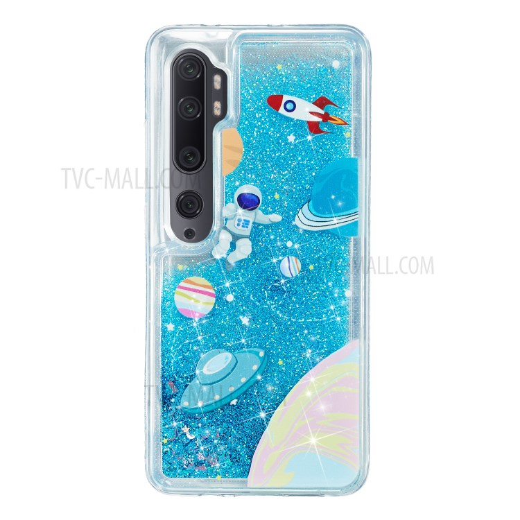 Stylish Pattern Glitter Powder Quicksand Shell TPU Phone Case for Xiaomi Mi CC9 Pro - Spaceman-1