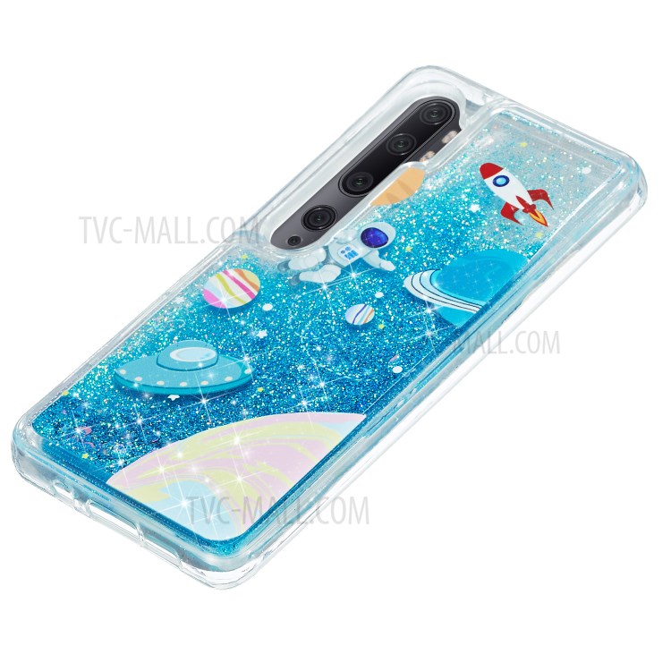 Stylish Pattern Glitter Powder Quicksand Shell TPU Phone Case for Xiaomi Mi CC9 Pro - Spaceman-3