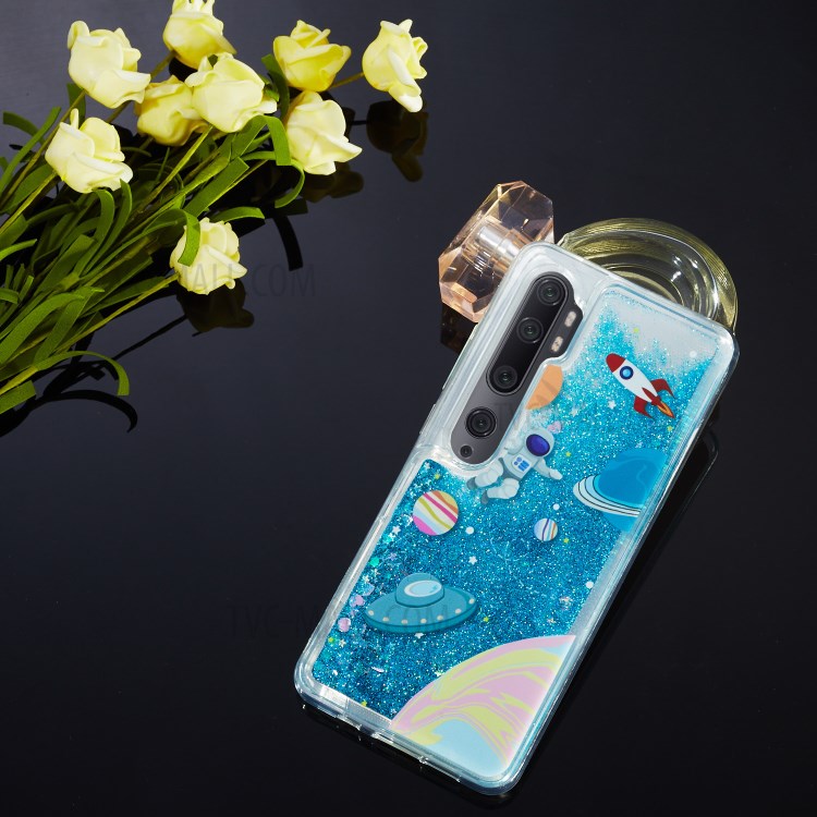 Stylish Pattern Glitter Powder Quicksand Shell TPU Phone Case for Xiaomi Mi CC9 Pro - Spaceman-4