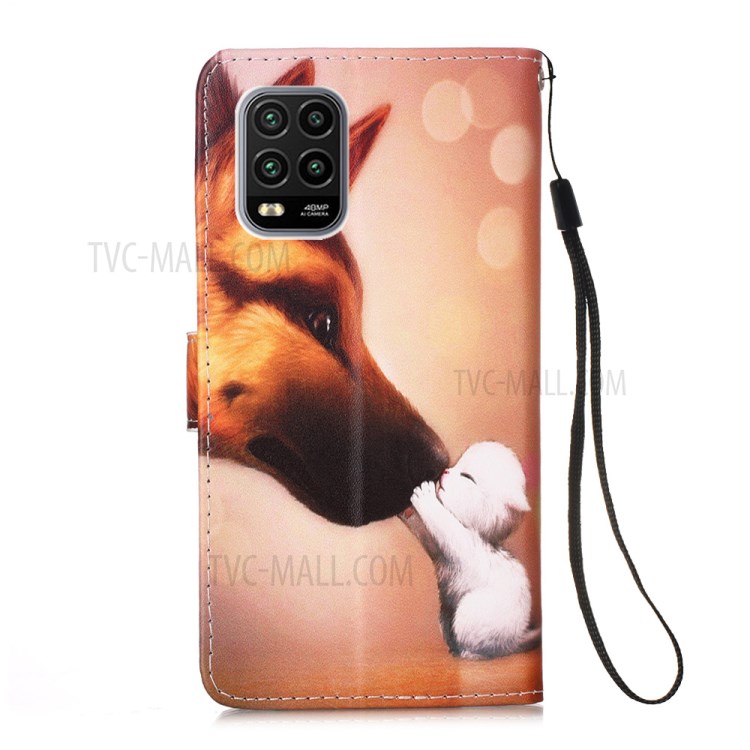 Pattern Printing Wallet Stand Leather Case for Xiaomi Mi 10 Lite 5G - Fox-3