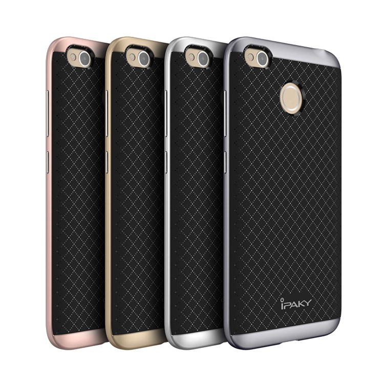 IPAKY 2-Piece Hybrid PC Bumper + TPU Back Phone Case for Xiaomi Redmi 4X - Grey-4