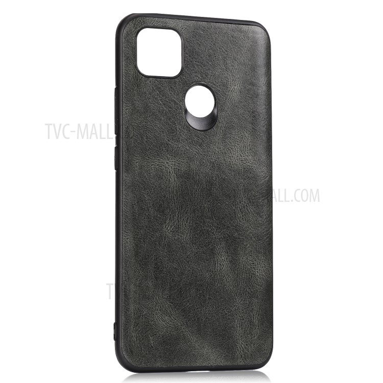 Crazy Horse Texture Protector PU Leather Coated TPU Cover for Xiaomi Redmi 9C - Dark Grey-1