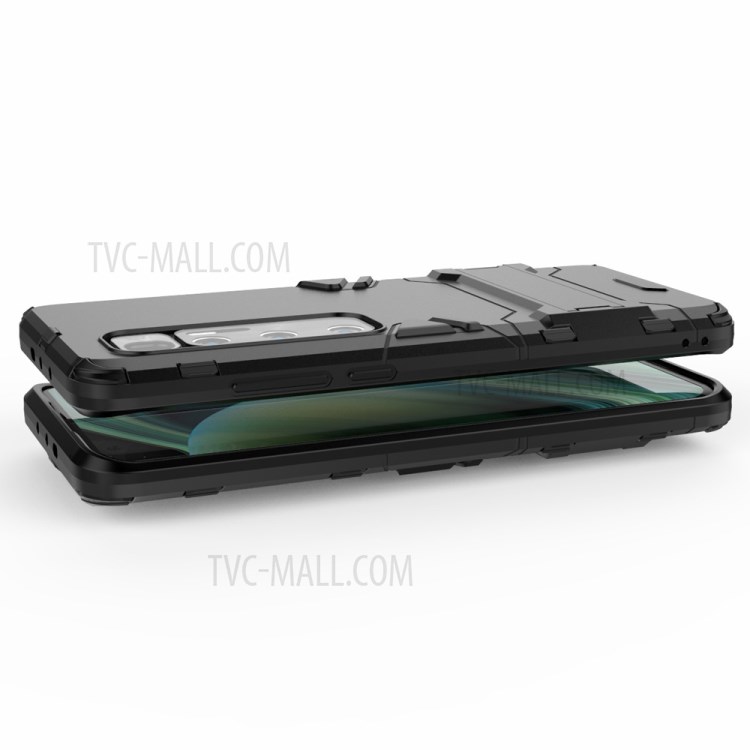 2 in 1 PC + TPU Mobile Phone Case with Kickstand for Xiaomi Mi 10 Ultra - Black-6