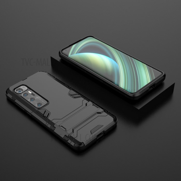 2 in 1 PC + TPU Mobile Phone Case with Kickstand for Xiaomi Mi 10 Ultra - Black-8