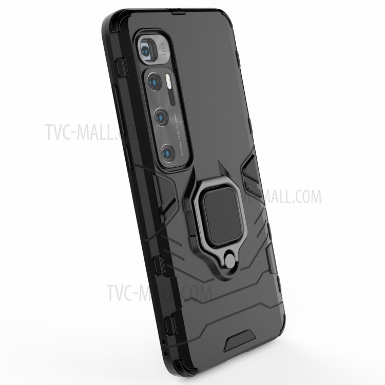 Cool Armor Guard Ring Holder Kickstand PC + TPU Case for Xiaomi Mi 10 Ultra - Black-4