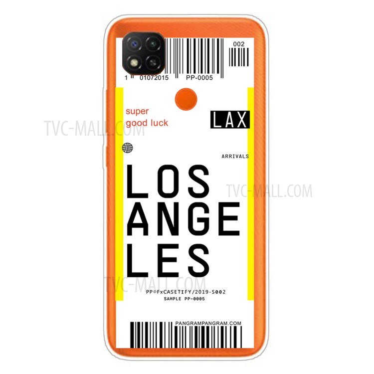 Creative Boarding Check TPU Protective Shell Case for Xiaomi Redmi 9C - LOS ANGELES-1