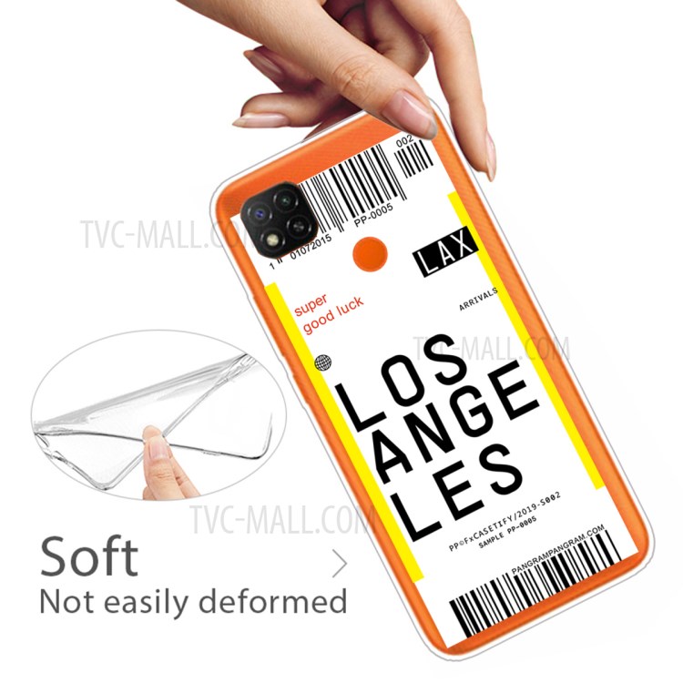 Creative Boarding Check TPU Protective Shell Case for Xiaomi Redmi 9C - LOS ANGELES-4