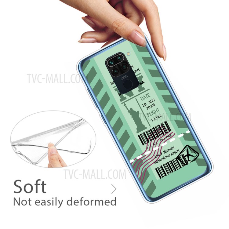 Boarding Pass City Bar Code Style TPU Cover for Xiaomi Redmi Note 9/Redmi 10X 4G - NY-4