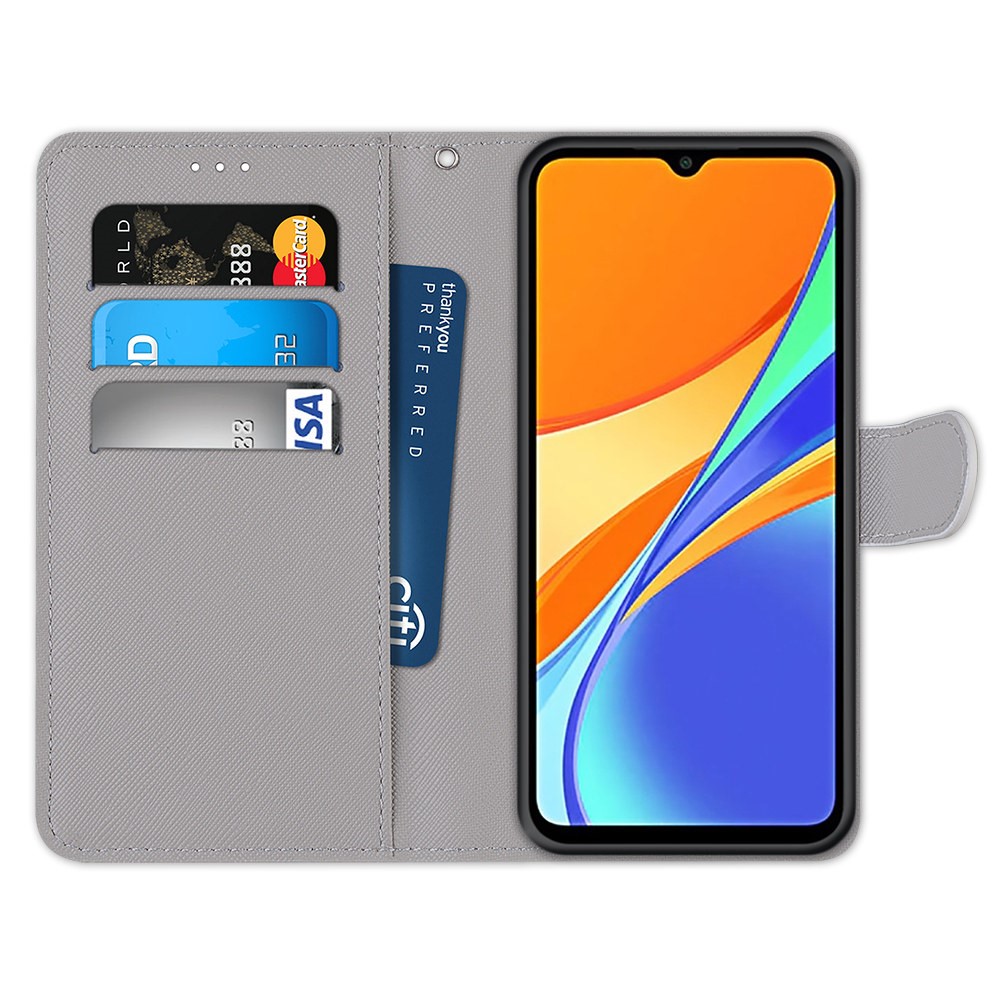 Für Xiaomi Redmi 9C/Redmi 9C NFC Muster Druck PU Leder Flip Wallet Hülle Ständer Buchstil Magnetic Protective Cover - Wilde Rosen-2