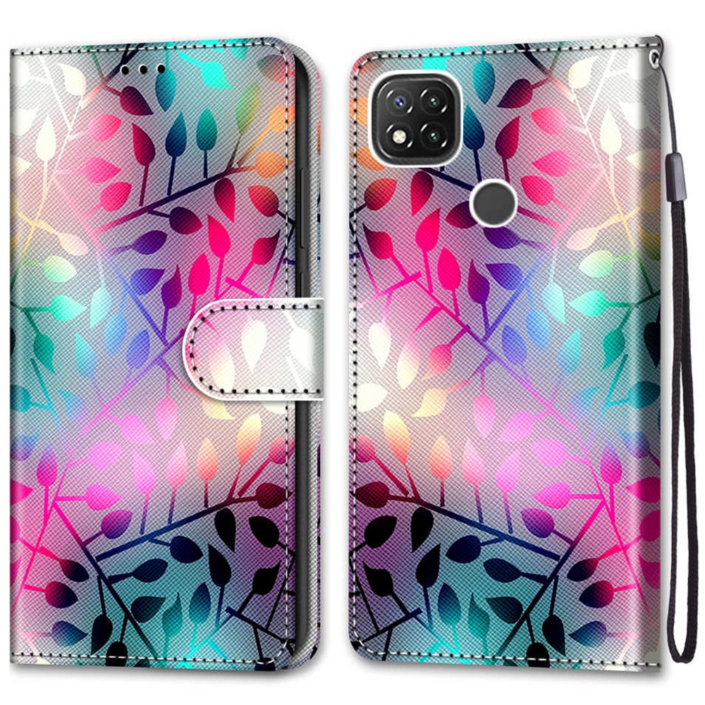 Pour Xiaomi Redmi 9C / Redmi 9c NFC Pattern Printing PU Leather Flip Wallet Case Stand Bookstyle Magnetic Protective Cover de Protection - Verre Semi-transparent