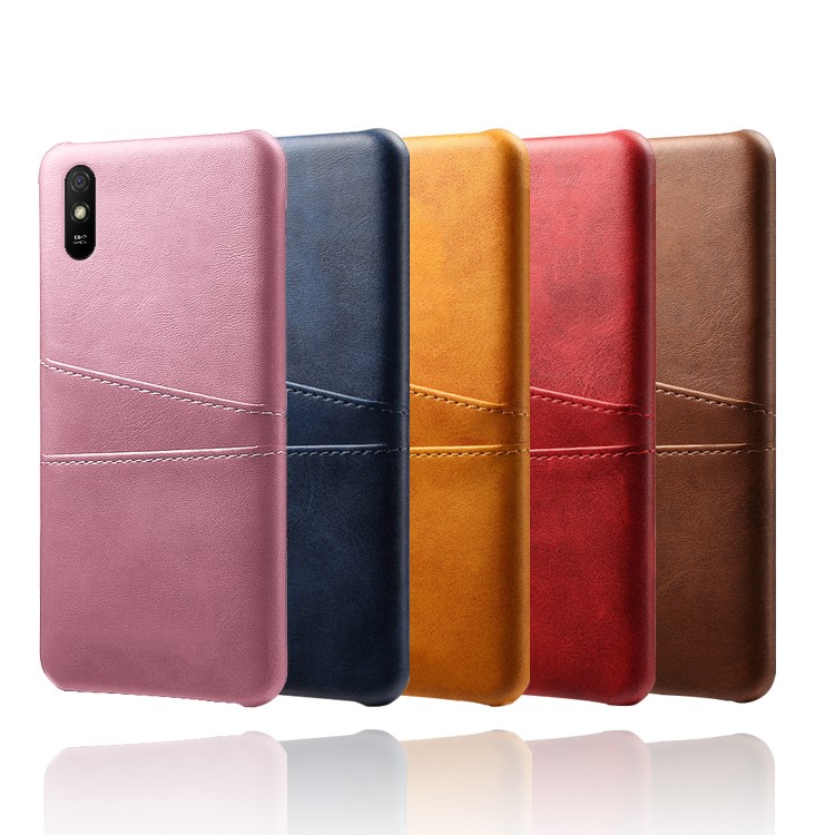 KSQ PU Leather Coated Plastic Case with Double Card Slots for Xiaomi Redmi 9A - Black-6