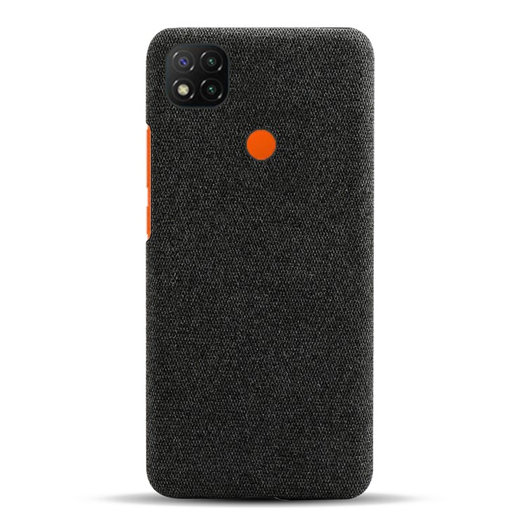 Cloth Texture Hard Back Case for Xiaomi Redmi 9C - Black-1