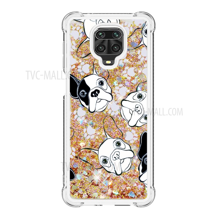 Liquid Glitter Powder Patterned Quicksand Shockproof TPU Back Case for Xiaomi Redmi Note 9S / Redmi Note 9 Pro - Dog-2