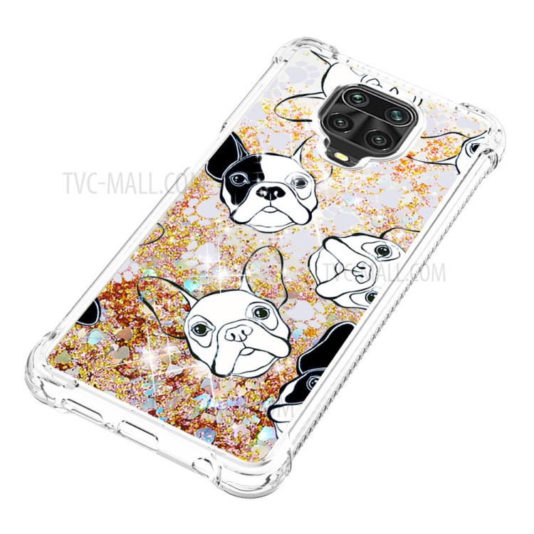 Liquid Glitter Powder Patterned Quicksand Shockproof TPU Back Case for Xiaomi Redmi Note 9S / Redmi Note 9 Pro - Dog-6