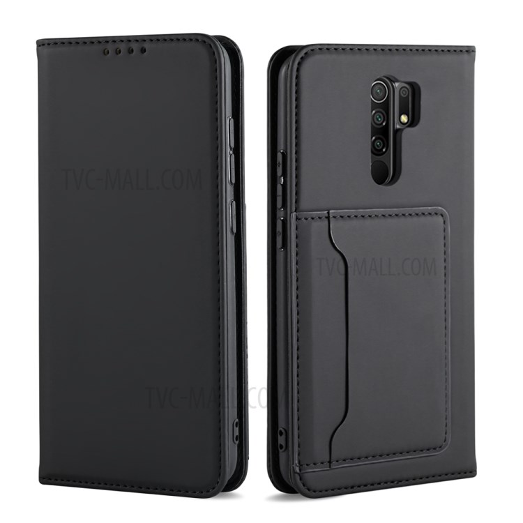 Liquid Silicone Touch Auto-absorbed Leather Protective Cover for Xiaomi Redmi 9 - Black-2