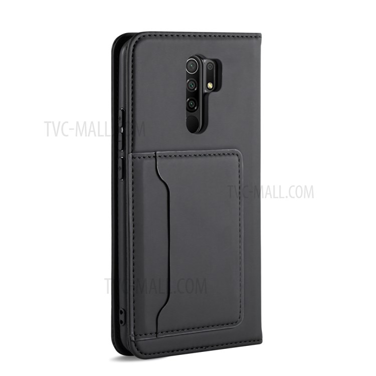 Liquid Silicone Touch Auto-absorbed Leather Protective Cover for Xiaomi Redmi 9 - Black-3
