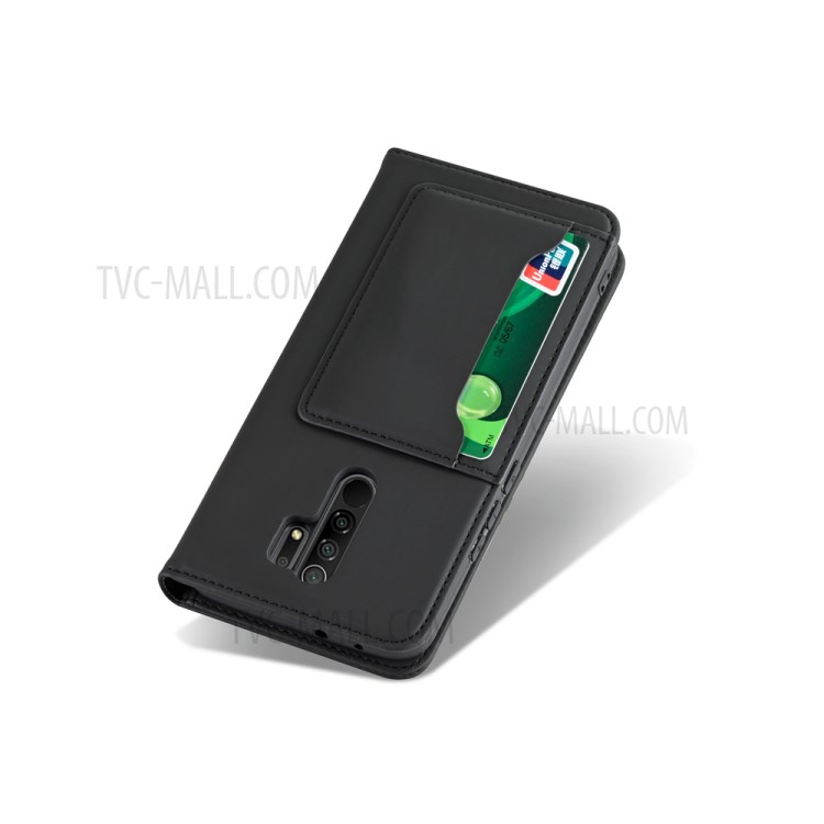 Liquid Silicone Touch Auto-absorbed Leather Protective Cover for Xiaomi Redmi 9 - Black-5