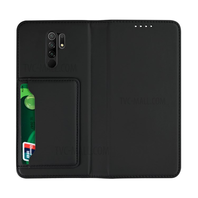 Liquid Silicone Touch Auto-absorbed Leather Protective Cover for Xiaomi Redmi 9 - Black-9