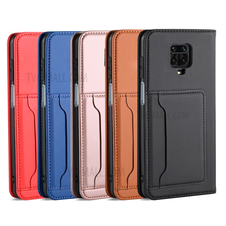 Liquid Silicone Leather with Wallet Cover for Xiaomi Poco M2 Pro - Black-12