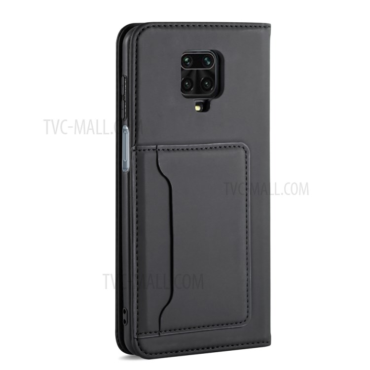 Liquid Silicone Leather with Wallet Cover for Xiaomi Poco M2 Pro - Black-5