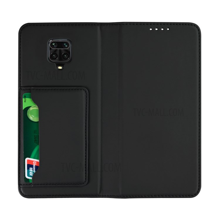 Liquid Silicone Leather with Wallet Cover for Xiaomi Poco M2 Pro - Black-6