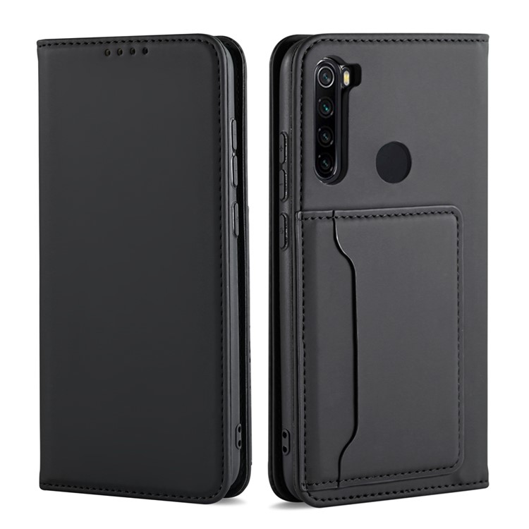 Auto-absorbed Liquid Silicone Leather Cover for Xiaomi Redmi Note 8T - Black-2