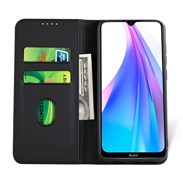 Auto-absorbed Liquid Silicone Leather Cover for Xiaomi Redmi Note 8T - Black-5