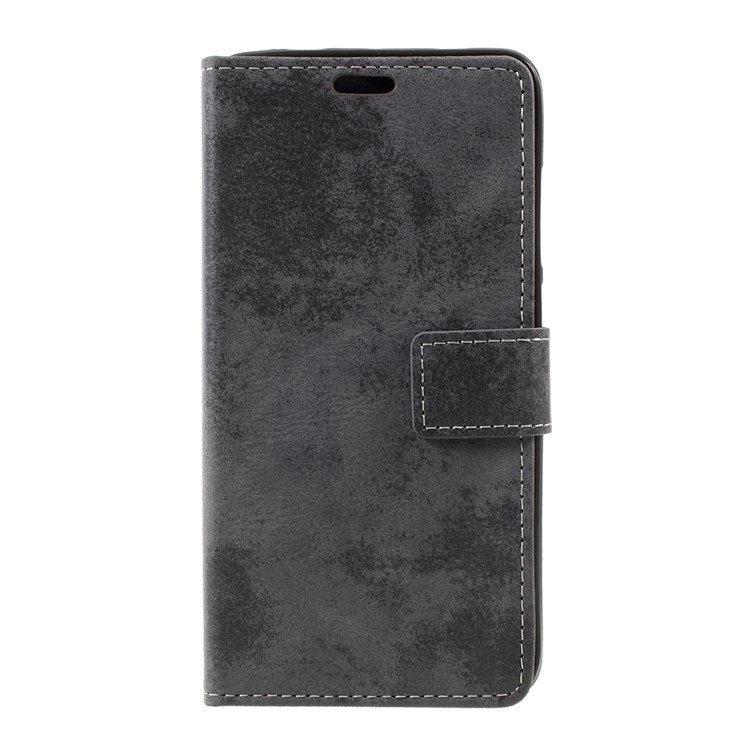 Retro Style Leather Wallet Stand Cell Phone Case for Xiaomi Redmi Note 4X - Grey-2