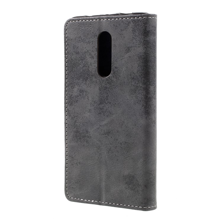 Retro Style Leather Wallet Stand Cell Phone Case for Xiaomi Redmi Note 4X - Grey-3