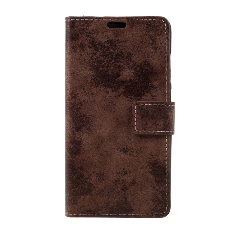 For Xiaomi Redmi Note 4X Retro Style Leather Wallet Stand Flip Cover Shell - Brown-1