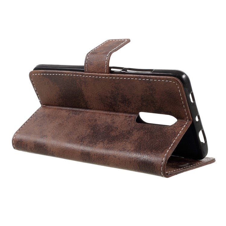 For Xiaomi Redmi Note 4X Retro Style Leather Wallet Stand Flip Cover Shell - Brown-5